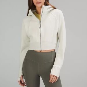 LULEMON Scuba Full-Zip Cropped Hoodie in bone